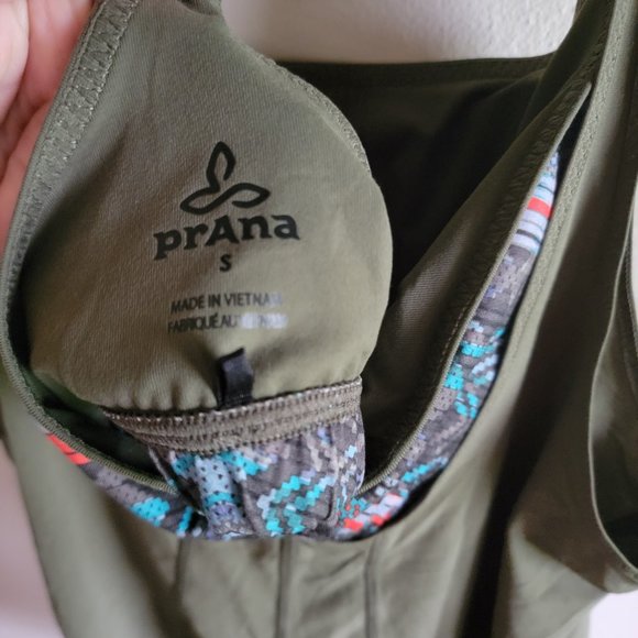 Prana Sway Tank Olive Green Layered Aztec Print Small Yoga Gym Hiking - Picture 5 of 5